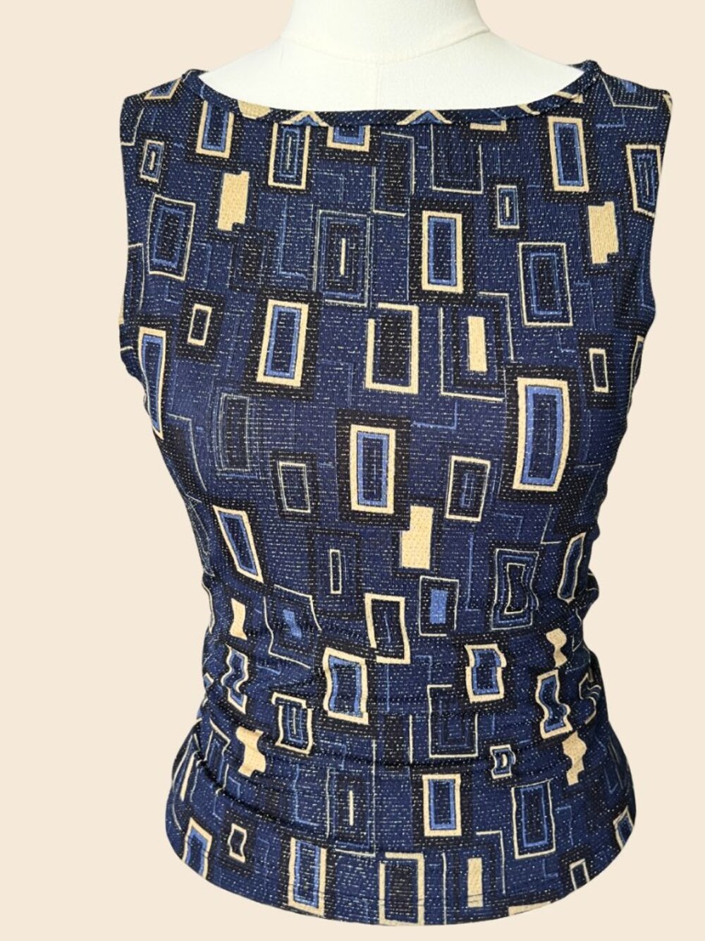 Y2K Abstract Geometric Print Sleeveless Top